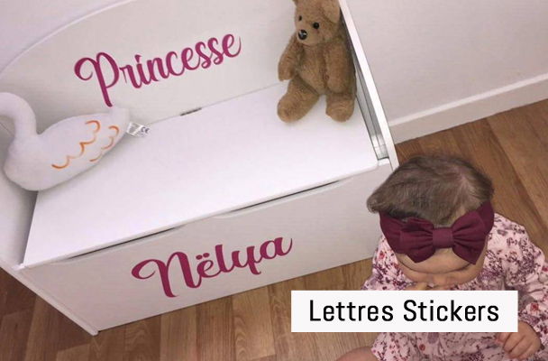 Prénoms et lettres découpées stickers