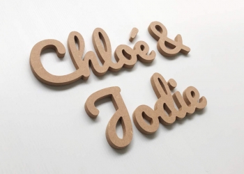 Prénom volume 3d en bois Chloé & Jodie